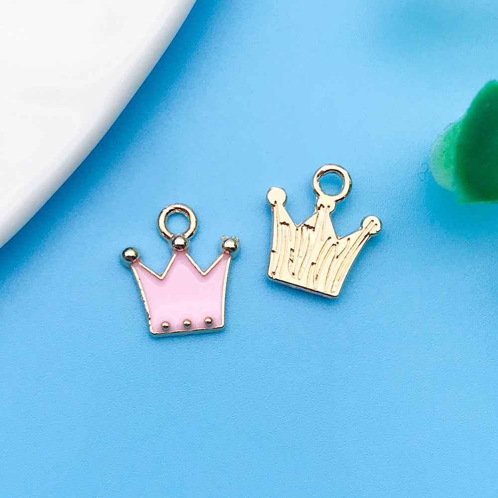 Wholesale Dripping Oil Girl Heart Pink Cartoon Cute Alloy DIY Necklace Bracelet Pendant